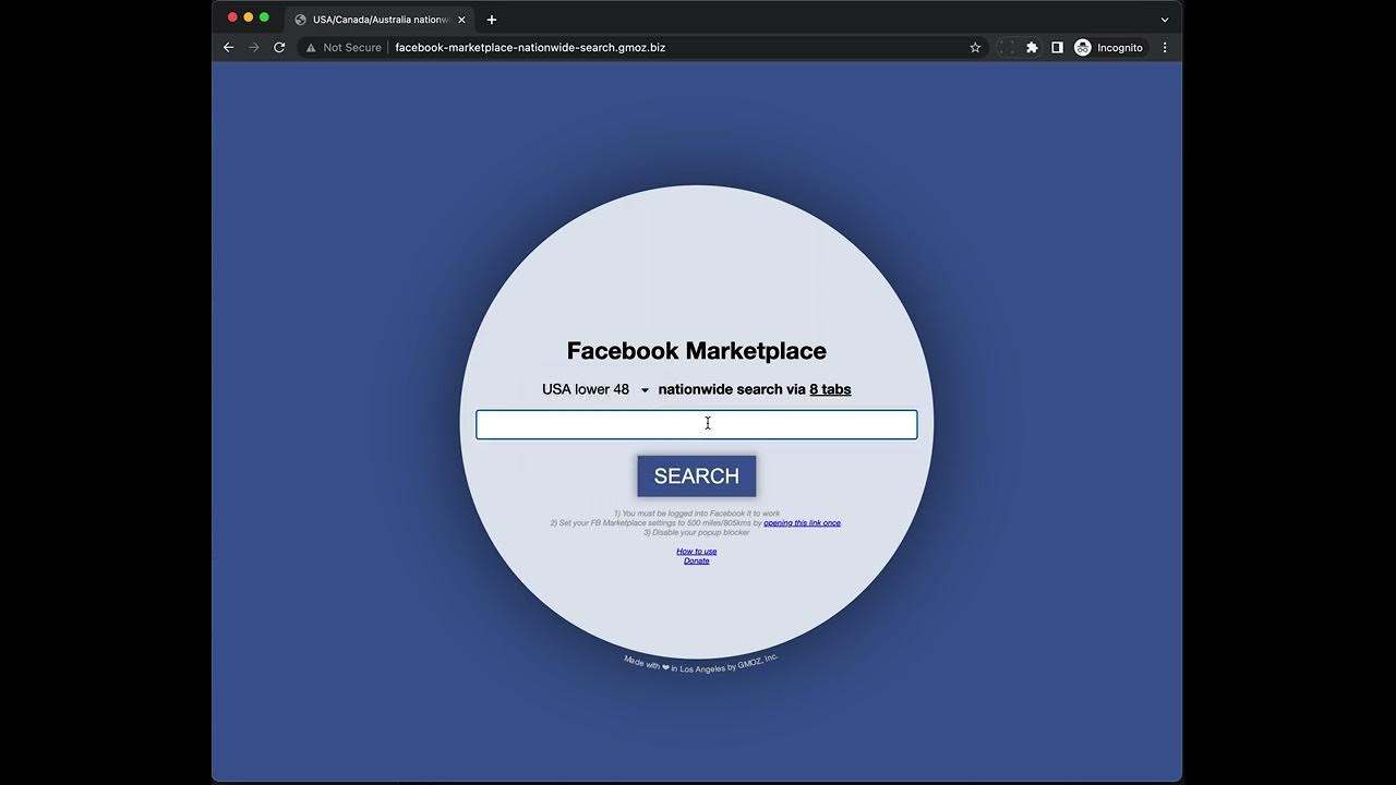 Facebook Marketplace Nationwide Search tool How to use YouTube