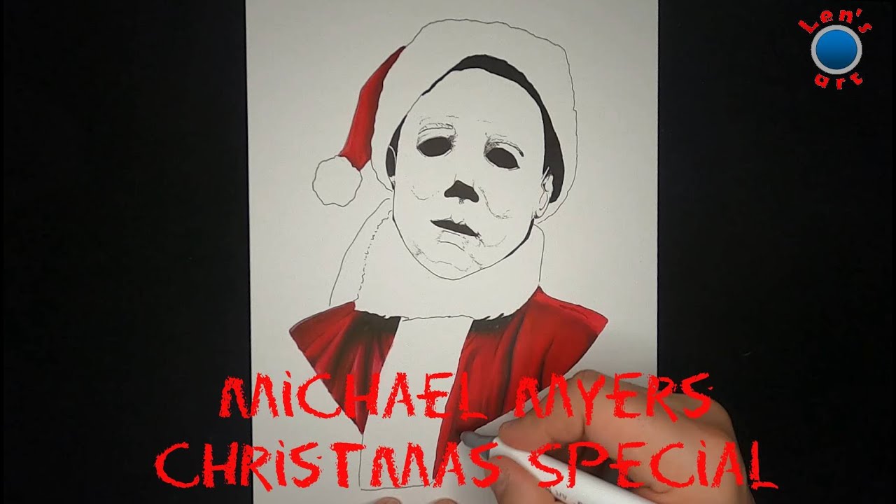 Michael Myers Weihnachts T-Shirt Herren | Festliches Horror-Design, Frohe Weihnachten | 100% Baumwolle, Regulärer Schnitt | Geschenkidee Für Fans