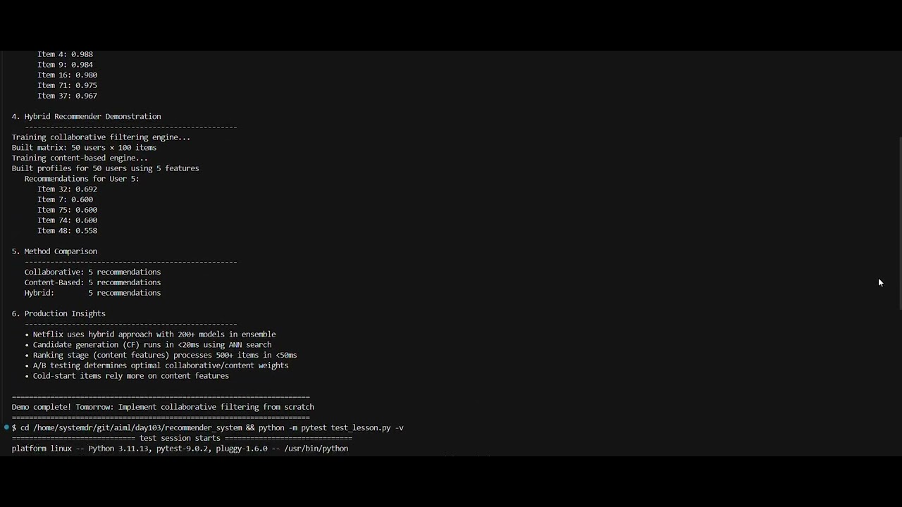 Day 103: Recommender Systems Theory
