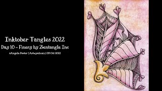 #Inktober #InktoberTangles2022 Day 10 #DrawWithMe 'Finery' by #Zentangle Inc