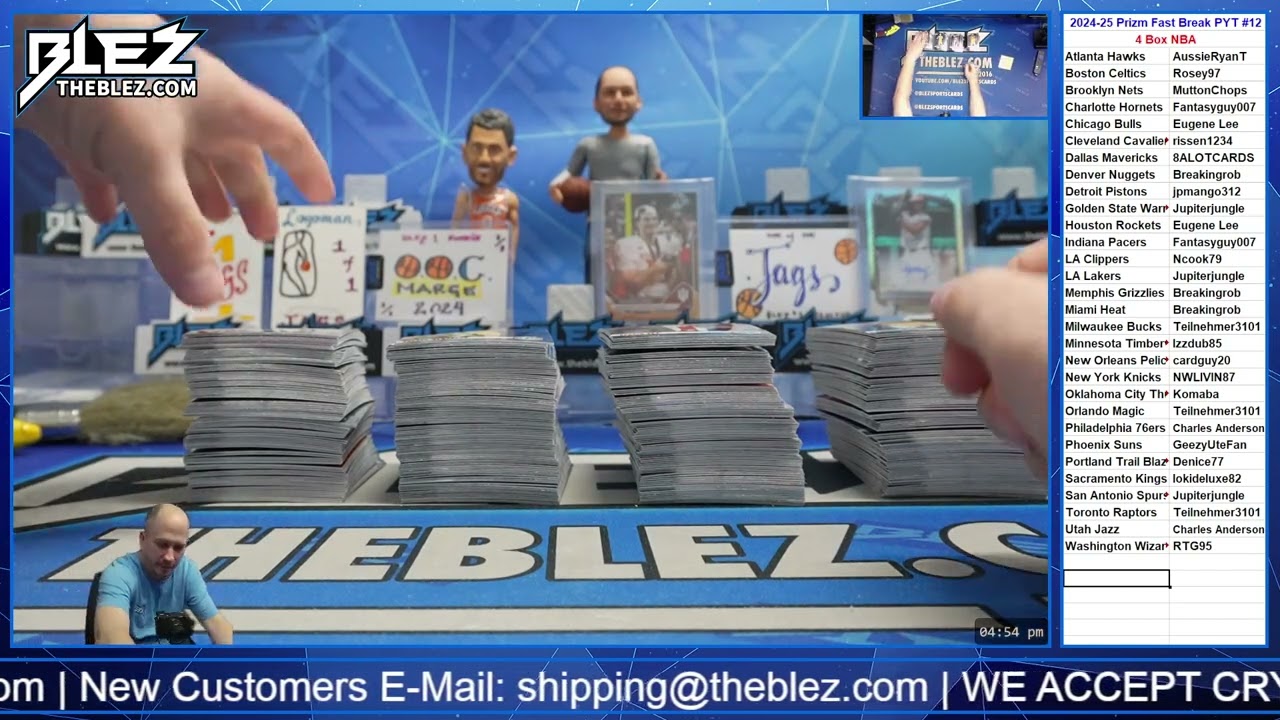 2024-2025 Panini Prizm Fast Break 4 Box BREAK #12 Pick Your Team