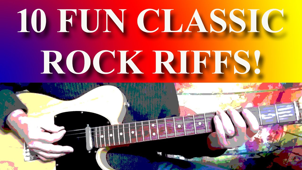 10 FUN CLASSIC-ROCK RIFFS TO LEARN ON GUITAR! - YouTube