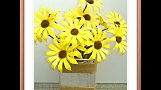 Tutorial: How to make a flower using recycled bottles(easy way)