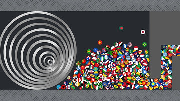 Escape From The Circles - Countries Marble Race in Algodoo