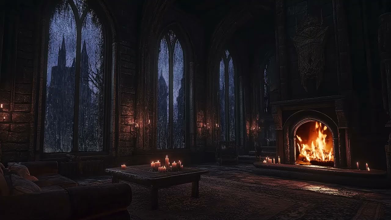 Solitude in a Stormy Castle – Rain & Thunder Sounds for Focus & Study