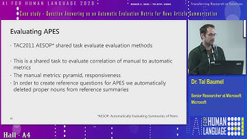 A4 6 Dr Tal Baumel, Question Answering for News Article Summarization