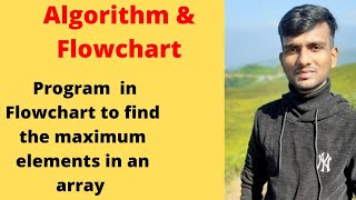 Part-18: Programs in Flowchart to find the maximum elements in an array (Greatest / Largest Element)