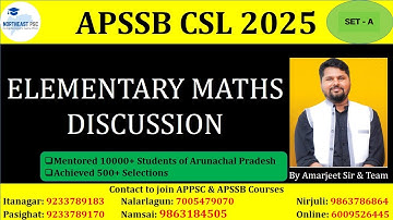 APSSB CSL 2025 Maths Set A Discussion by Amarjeet Sir #apssb #apssbmaths