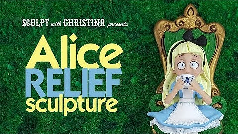 ALICE in Wonderland Relief Sculpture in Polymer clay