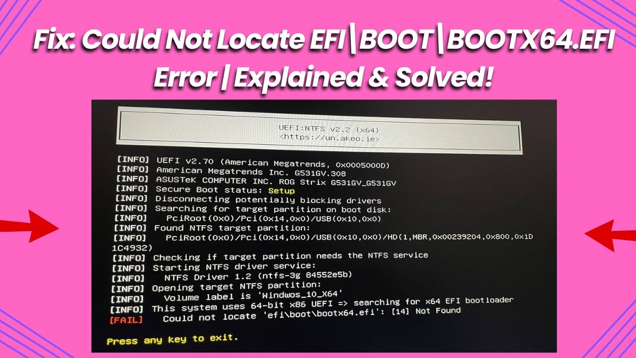 Fix Could Not Locate EFIBOOTBOOTX64 EFI Error  Explained & Solved!