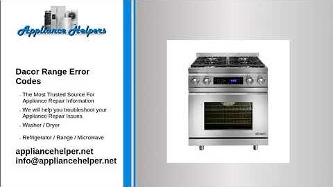 Dacor Range Error Codes