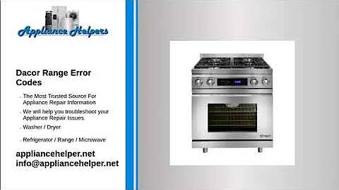 Dacor Range Error Codes