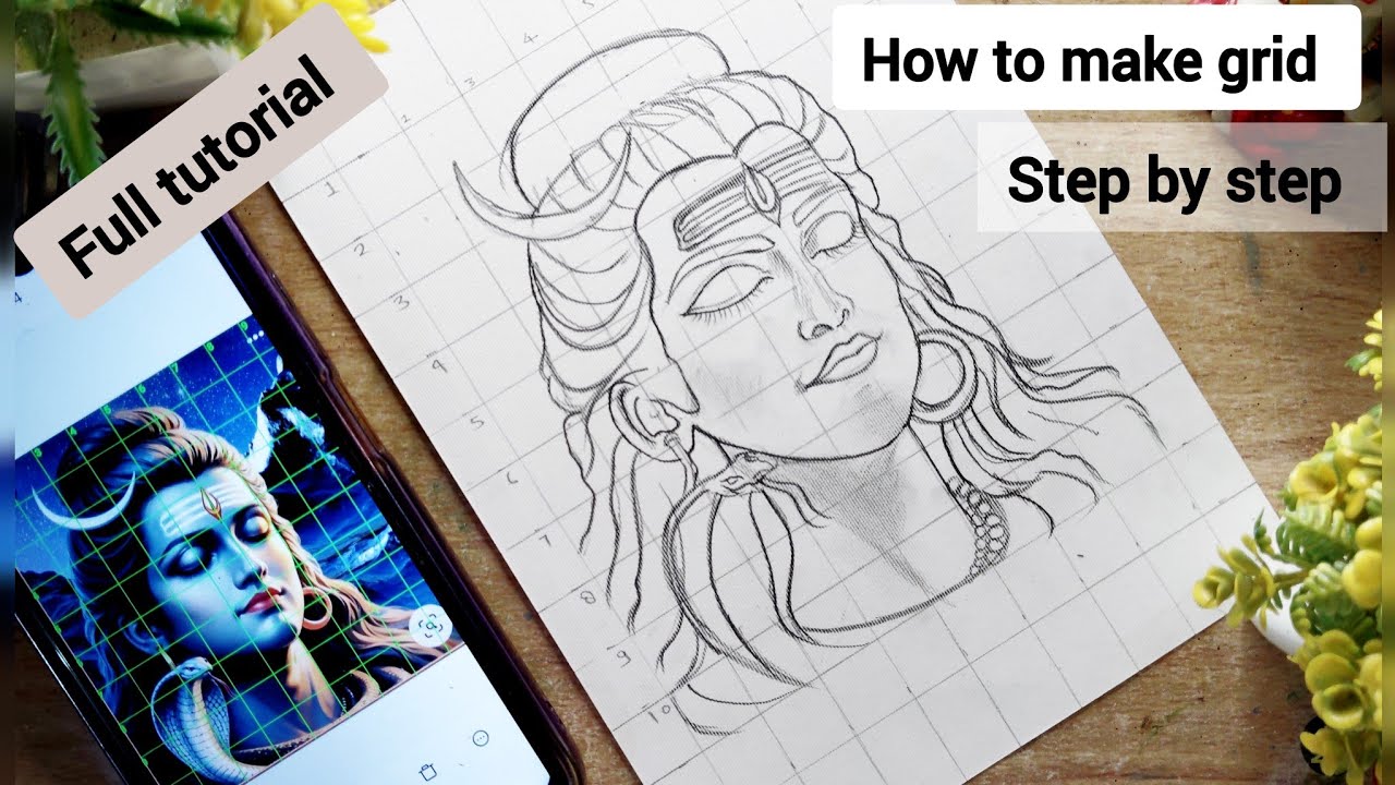 Lord Shiva Drawing Easy || How To Draw Lord Shiva || How To Make Grid ...