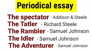 periodical essays | English literature The spectator Joseph Addison and Richard Steele in Hindi