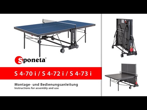 Sponeta S 4-70 i / S 4-72 i / S 4-73 i - Montage- und Bedienungsanleitung TischtennistischDieses Video ist als praktische Ergänzung zur mitgelieferten Montag...