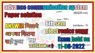 2022 (Even) ACS | Objective Solution | VVI Previous Year Question | 6th Semester | electronics engg