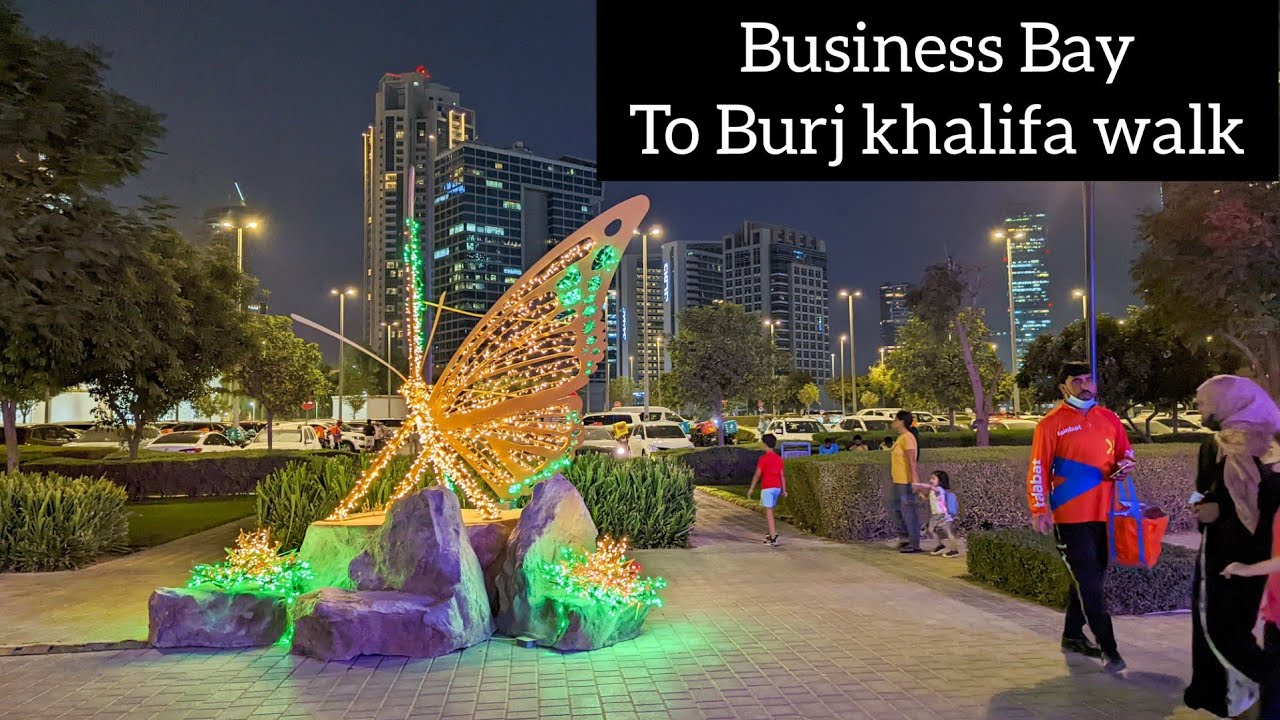 Business Bay to downtown Burj khalifa Walk Dubai 2022 [4K]