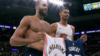 Victor Wembanyama \& Rudy Gobert Swap Jerseys After Spurs-Timberwolves