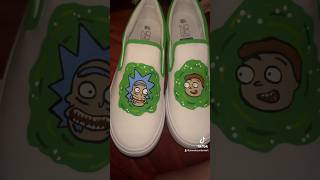 Custom Painted Off Brand Rick and Morty Slip On Shoes custom customfootwear art customshop shoe