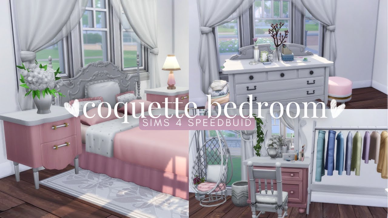 Aesthetic Coquette Bedroom ♡ | Sims 4 Speed build - YouTube