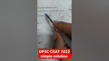UPSC CSAT 2022 simple solution #upsc #csat #shorts