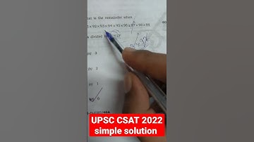 UPSC CSAT 2022 simple solution #upsc #csat #shorts
