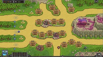 Kingdom Rush Frontiers: Tribal Axethrowers Max Level vs Endless Waves of Enemies