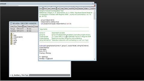 Structural Break: Gregory-Hansen Cointegration Test in Eviews