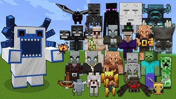 Alpha Yeti vs All Mobs in Minecraft - Minecraft Mob Battle