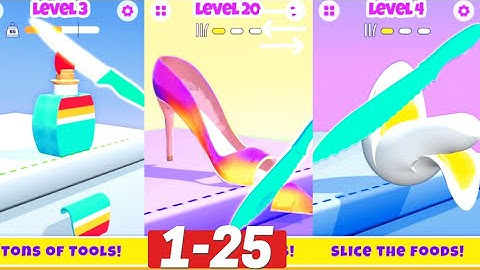 Super ASMR Slicing Antistress Game Gameplay Level 1-25 iOS, Android