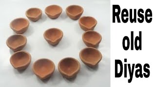 Diwali craft / Reuse old diya / Diya decoration ideas / Diya craft / Diy Designer diya