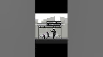 Tall Lady Victoria protecting Willow in a bus stop #gamedev