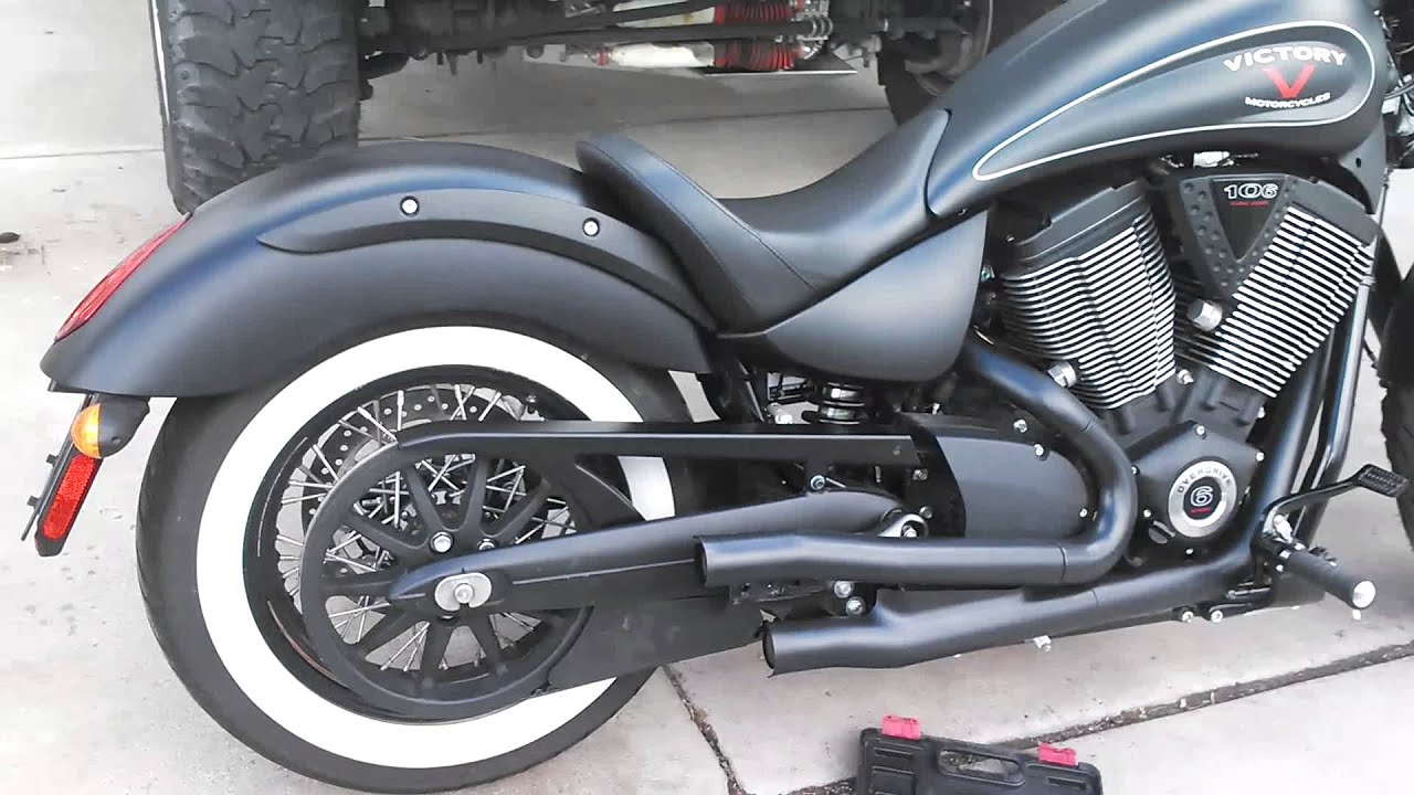 2015 victory Highball removed exhaust tips YouTube