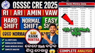 RI ARI AMIN VAW Hard Shift vs Easy Shift 🔥 କେତେ Normalisation Mark ବଢ଼ିବ? | OSSSC CRE 2025