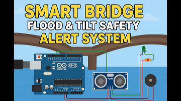Smart Bridge Flood & Tilt Safety Alert System |Arduino +Ultrasonic +Tilt Sensor Simulation #arduino
