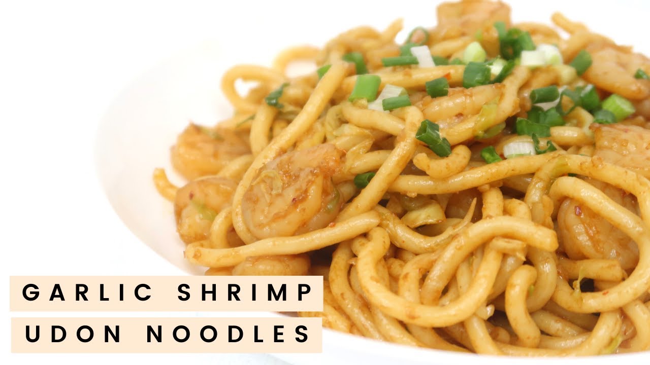 GARLIC SHRIMP UDON NOODLES SIMPLE & EASY YouTube
