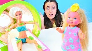 Sevcan ile kız oyunları. Barbie ve Steffie solaryumda fazla kalıyor. Barbie videoları