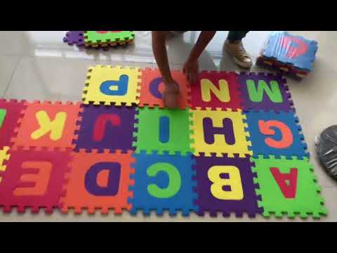 Colorful ABC&123 Puzzle play mat. Early childhood learning toys.
