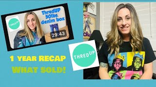 1 year recap what sold 50lbs ThredUp denim box I May 2024