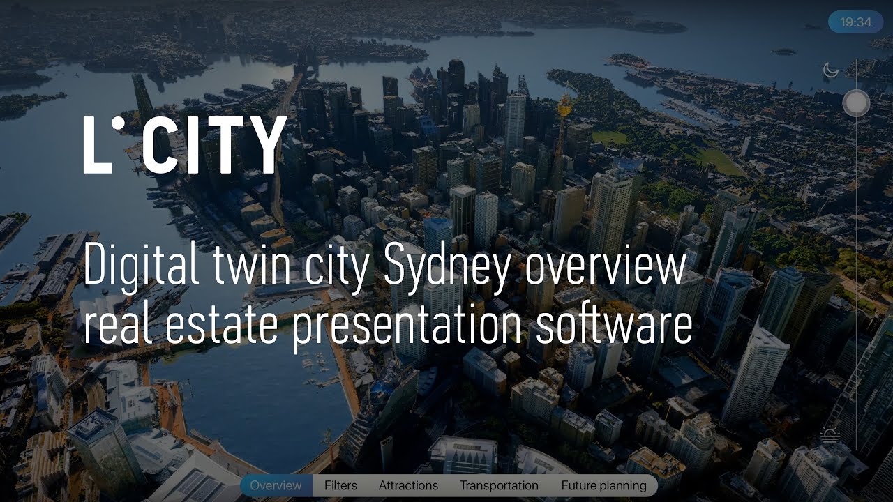 Digital twin city Sydney overview based on L - TOUCH real estate presentation software