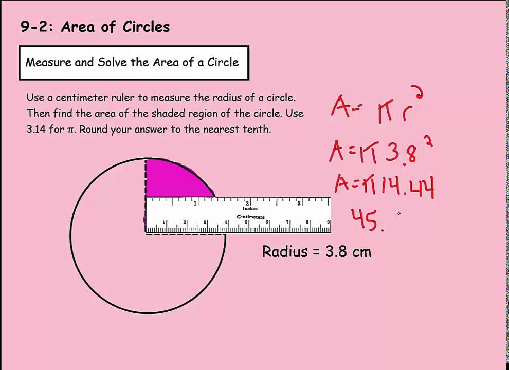 Math 7: 9-2: Area of a Circle - YouTube