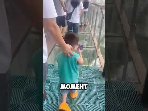 Стеклянный мост на высоте — рискнёте? 😮😱 #shorts
