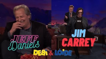 Jim Carrey surge no meio da entrevista de Jeff Daniels no programa Conan, sobre o filme Débi & Lóide
