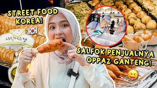 Download lagu MUKBANG STREET FOOD KOREA 🇰🇷 SAMBIL HUJAN2AN ☔️ KETEMU PENJUAL OPPA2 GANTENG! 😆 DI MYEONGDONG 💕