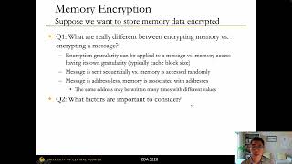 Module 2 -  Overview of Cryptography - Memory Encryption