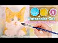 穏やかな風と猫のいる時間｜透明水彩と日本画絵の具🖌️メイキング