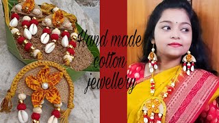 Handmade cotton jute jewellery set || boho jewellery making || World of creative DIY