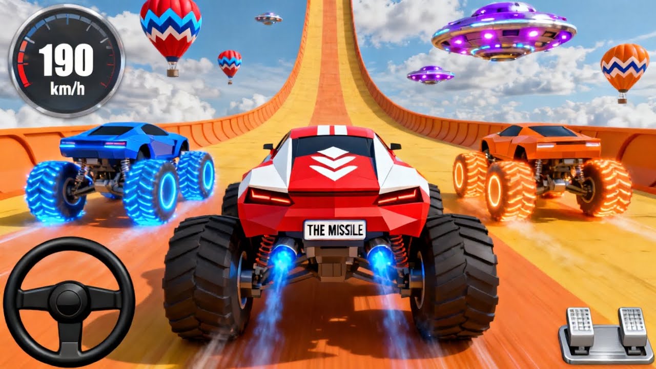 🔥🤯 MONSTER TRUCK MEGA RAMP! Impossible Driver Flying Stunts | GT Car Stunt Master Racing Gameplay #1