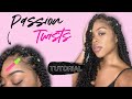 EASY Passion Twists on Natural Hair (NO HEAT) |  Beginner Rubber Band Method + How to PART YOURSELF!