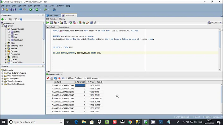 ROWNUM vs ROWID in Oracle Explain with Examples